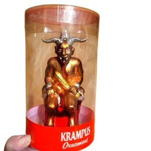 Golden Krampus Tree Ornament Archie McPhee Devil Haunted Tree Blown Glass NIB